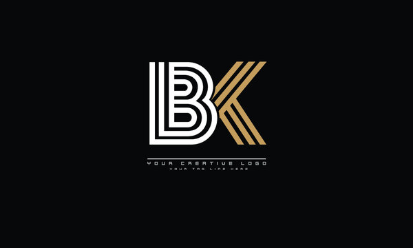 BK KB abstract vector logo monogram template