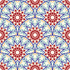 Seamless colorful patchwork in turkish style. Vintage decorative elements. Hand drawn background. Islam, Arabic, Indian, ottoman motifs. Perfect for printing on fabric or paper. Vector