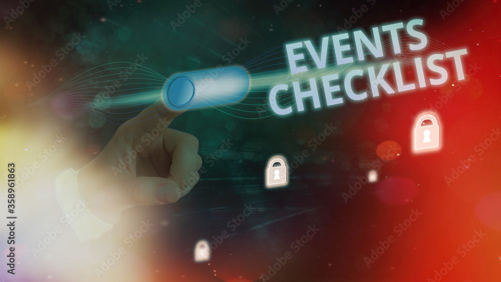 Poster handwriting text events checklist. conceptual photo invaluable tool for successfully managing your a