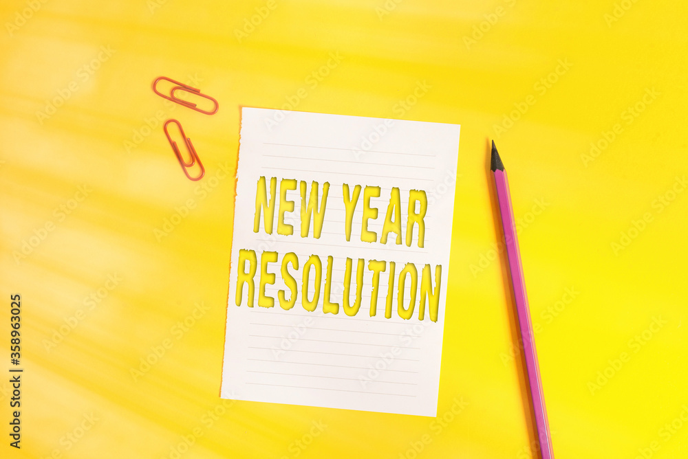 Poster conceptual hand writing showing new year resolution. concept meaning listing of goals and change wit
