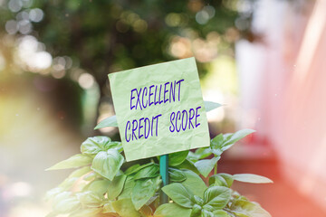 Text sign showing Excellent Credit Score. Business photo text an individual s is report of...