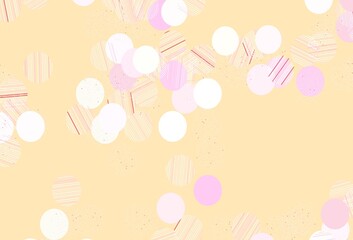 Light Pink, Yellow vector backdrop with dots.