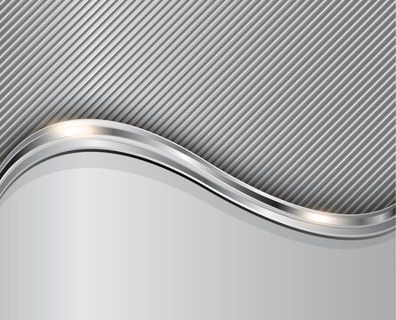 Silver Elegant Background, Metallic Vector Design.