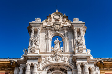 It's San Telmo Palace, Seville, Spain. Seat of the presidency of the Andalusian Autonomous Government.