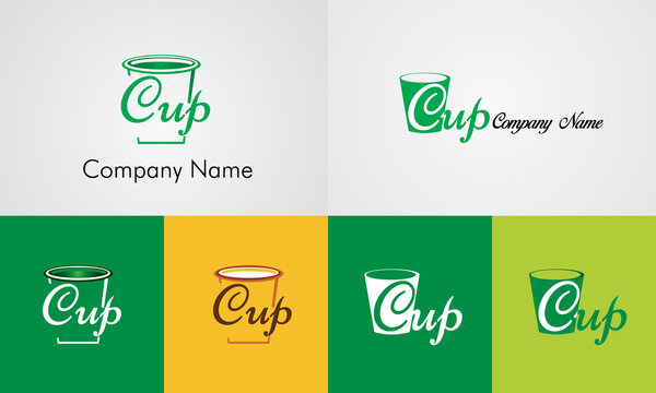 Paper cup vector logo. Icon design. Environment-friendly paper cup logo illustration.