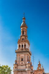It's Central building at the Plaza de Espana in Seville, Andalusia, Spain. It's example of the...