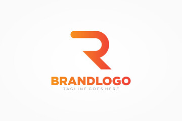 Abstract Initial Letter R Logo. Red Gradient Geometric Shape Style isolated on White Background. Usable for Business and Branding Logos. Flat Vector Logo Design Template Element