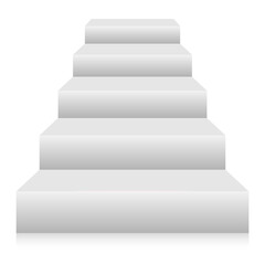 White staircase with shadow.Vector illustration isolated on white background.