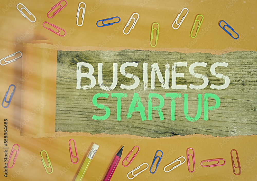 Poster conceptual hand writing showing business startup. concept meaning during the first stage of launchin