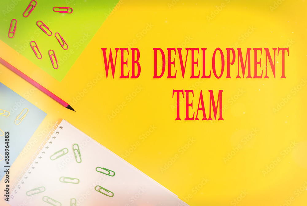 Poster text sign showing web development team. business photo showcasing in control of all the processes th