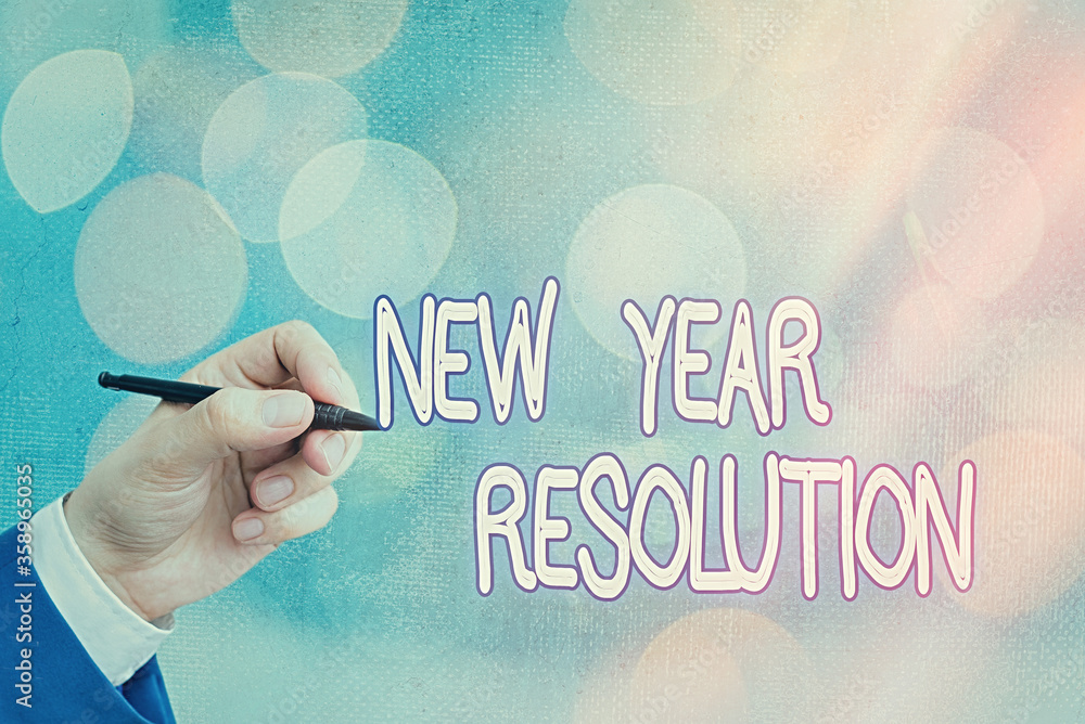 Poster conceptual hand writing showing new year resolution. concept meaning listing of goals and change wit