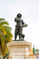 Fototapeta na wymiar It's Velazquez monument in Seville, Spain