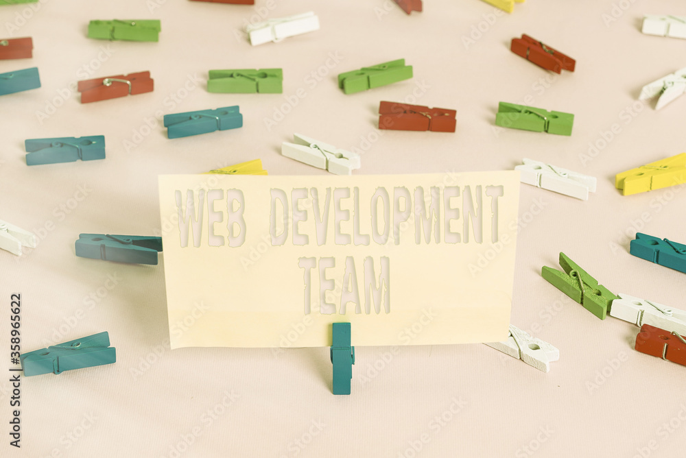 Poster conceptual hand writing showing web development team. concept meaning in control of all the processe
