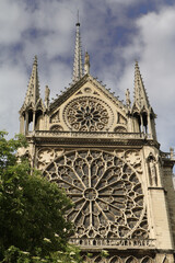 Fototapeta na wymiar PARIS, FRANCE MARCH 10 2017 View of The Notre Dame Cathedral in Paris, France.