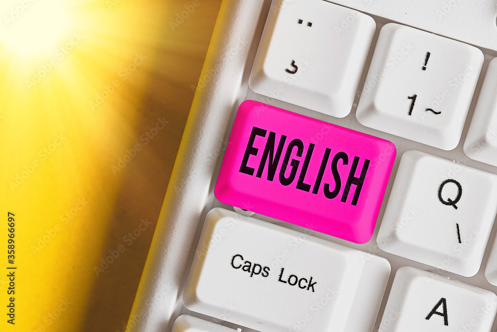 Aufkleber conceptual hand writing showing english. concept meaning possible communication between countries th
