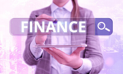 Word writing text Finance. Business photo showcasing describes activities associated with banking...