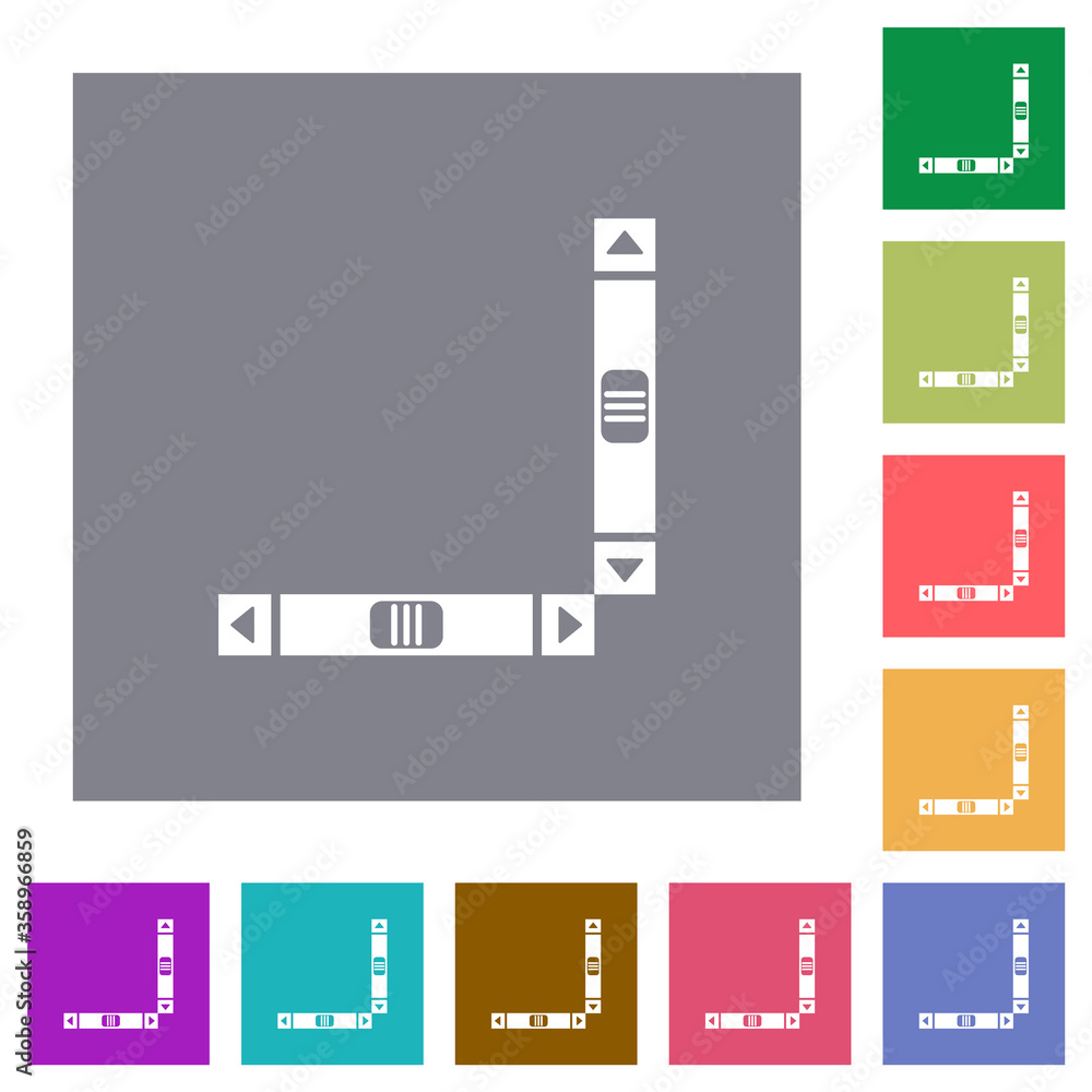 Poster vertical and horizontal scroll bars square flat icons