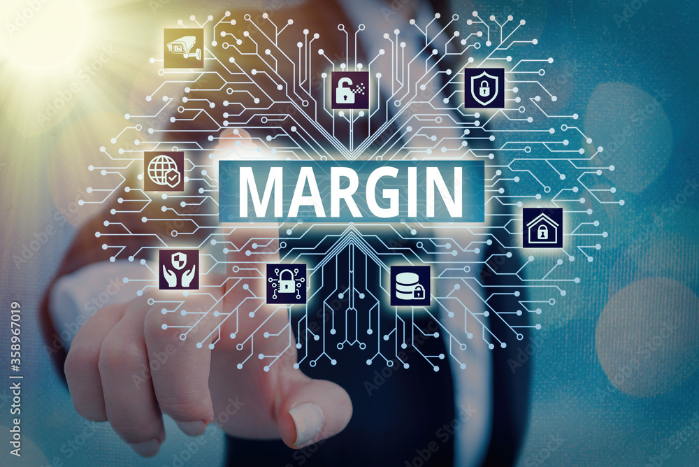 Poster writing note showing margin. business concept for extra amount of something that can be used anytime