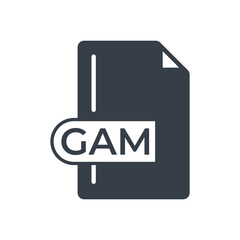 GAM File Format Icon. GAM extension filled icon.