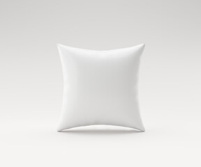 Fototapeta na wymiar White pillow mockup on white background with blank template. Pillow mockup or template for design. 3D rendering.