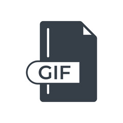 GIF File Format Icon. GIF extension filled icon.