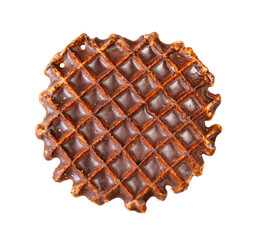 sweet chocolate-covered wafer isolated on white background