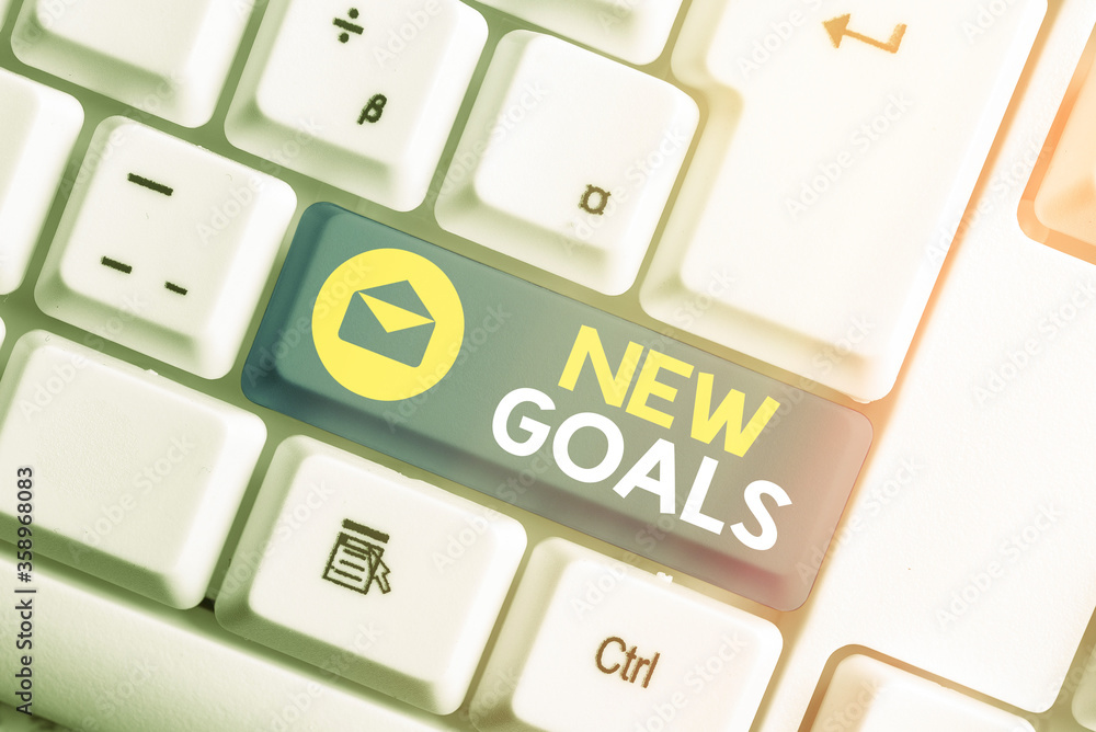 Poster text sign showing new goals. business photo text a list of clearlydefined plans that an individual s