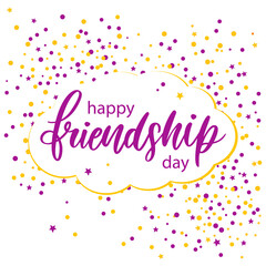Happy Friendship day postcard with colored circle