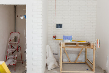 making repair in flat, wall repair, plastering and painting