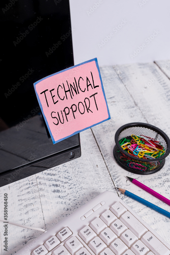 Poster handwriting text technical support. conceptual photo a service provided by a hardware or software co