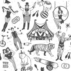 Fototapeta na wymiar Circus set. Illustration of circus stars.