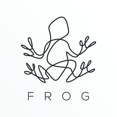 Abstract  outline frog. The geometric symbol, Design element for logo, poster, card, banner, emblem, t shirt. Vector illustration
