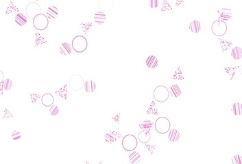 Light Pink vector background with triangles, circles.