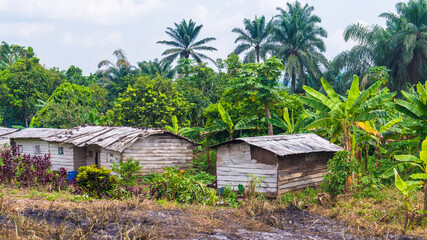 Fototapeta na wymiar It's Small house in village of Cameroon