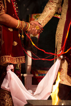 Indian wedding function close up stock images.