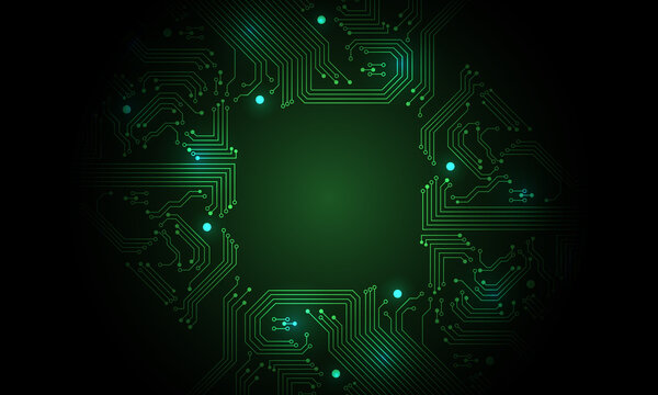 Technology green circuit mainboard computer futuristic background vector illustration.