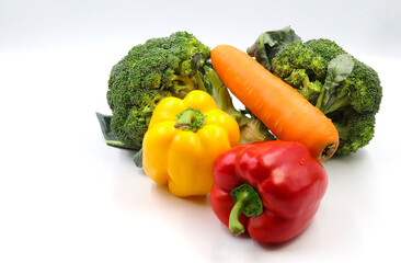 fresh vegetables isolated on white background