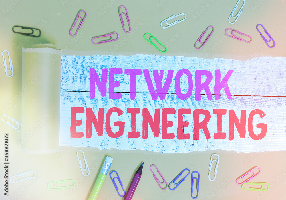 Poster text sign showing network engineering. business photo text professional who has the skills to overse