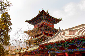 Naklejka premium It's Pagoda at the Authentic Shaolin Monastery (Shaolin Temple), a Zen Buddhist temple. UNESCO World Heritage site