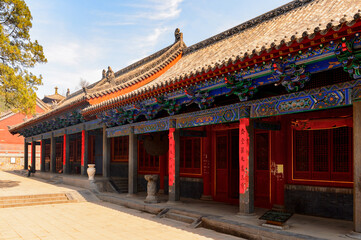Obraz premium It's Pagoda at the Authentic Shaolin Monastery (Shaolin Temple), a Zen Buddhist temple. UNESCO World Heritage site