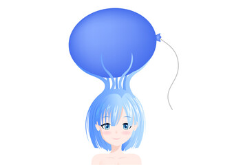 Static Electricity of human hair with balloon vector