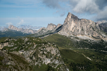 Passo Giau - pass in Dolomites, italy from above
