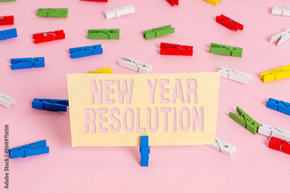 Poster conceptual hand writing showing new year resolution. concept meaning listing of goals and change wit