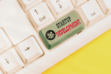 Handwriting text writing Startup Development. Conceptual photo developing idea which signifying...