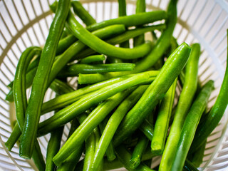 Green beans in pot