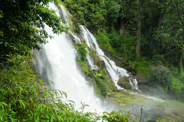 Obraz premium Water fall located in deep rain forest jungle named 