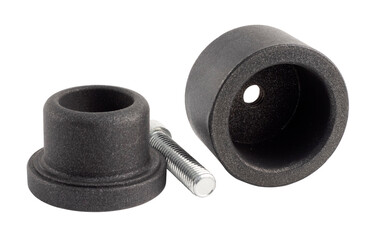 Disassembled nozzle for soldering iron for PPR pipes. Isolated on white background.