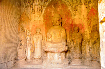 It's Buddha statue at the Longmen Grottoes ( Dragon's Gate Grottoes) or Longmen Caves.UNESCO World...