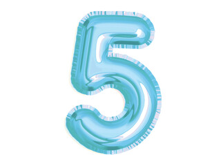 ector shiny blue number five air balloon for baby shower birthday party