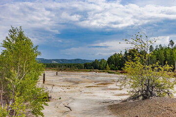 Environmental exclusion zone after chemical releases into the air and rivers of radiation chemical...